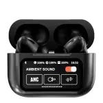 Black A9 Pro Bluetooth Earbuds | Active Noise Cancellation & Portable Case